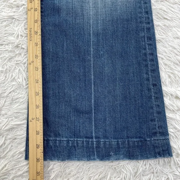 7 For All Mankind Pants Womens 31 Blue Ginger Flared Medium Wash Denim Jeans USA - Picture 11 of 15